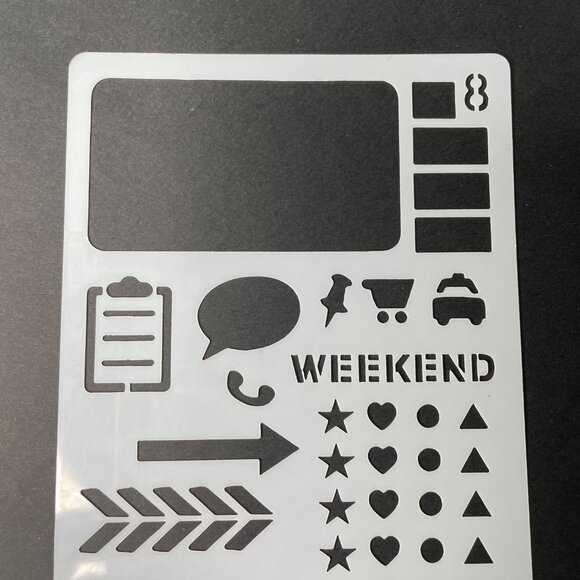 Reusable Art Planner Stencil Boxes Weekend Arrows Social Media Checklist mq Mixe - Picture 2 of 3